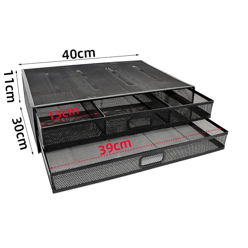 Monitor Stand Riser with Drawer - Mesh Metal Desk Organizer, Laptop stand with Dual Pull-Out Storage Drawer