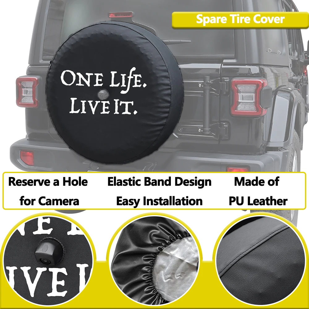 Tailgate Spare Tire Cover for Jeep Wrangler JL 2018-2024 with Back-up Camera 17\