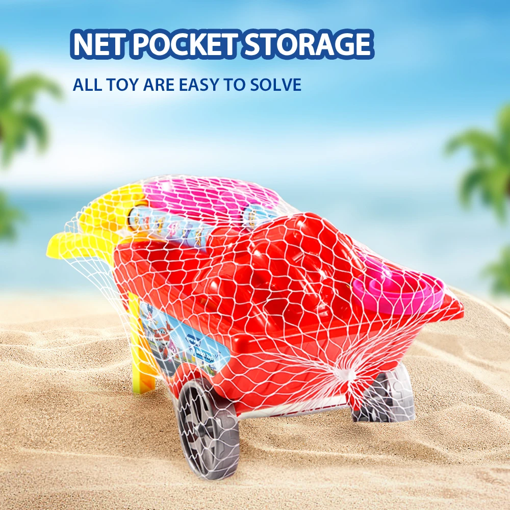 Super Wings Esclusivo 6PCS Jett Summer Beach Set Trolley Secchi Pale per sabbia Stampi Rastrello Annaffiatoio Giochi d'acqua Giocattoli per bambini