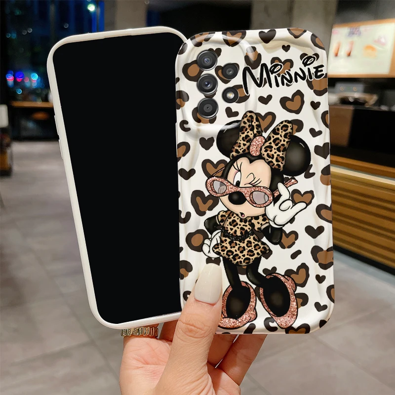 Minnie Sexy Leopard Print For Samsung S24 S23 S21 S20 Ultra Plus FE A73 A72 A71 A51 A31 A05S A05 A04 5G Wave Oil Funda