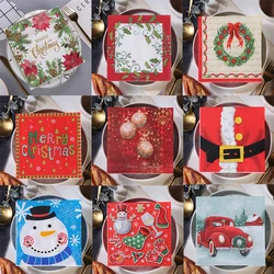 Paper Christmas Napkins Disposable Soft Paper Wipes Snowman Printed Tissue Home Party Placemat Decoration Cutlery Supplies