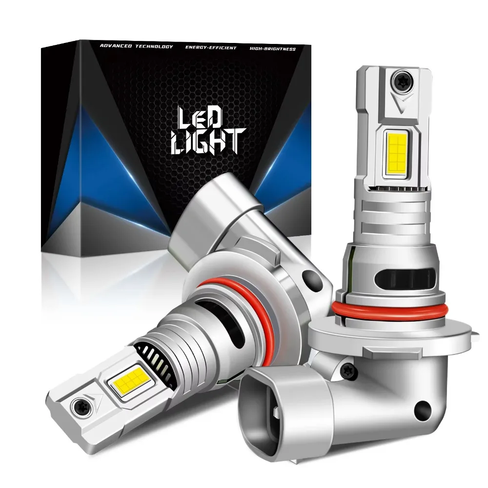 2 Stück CANBUS 9005 LED-Motorradlampen 6500K 30000LM 110W HB3 CSP LED Fern- und Abblendlicht Drahtlose Mini-Lampe mit Lüfter