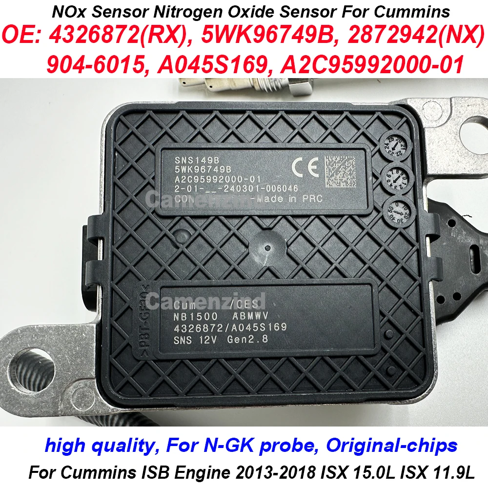 

4326872 5WK96749 5WK96749B 2872942 Датчик оксида азота Nox Высокое качество для Cummins ISX 15,0L ISX 11,9L 2013-2018