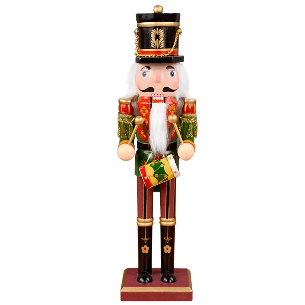 

Wooden Nutcracker Figurine Christmas Walnut Soldier Craft Miniature Model Home Decor nament Safe Delicate Lifelike