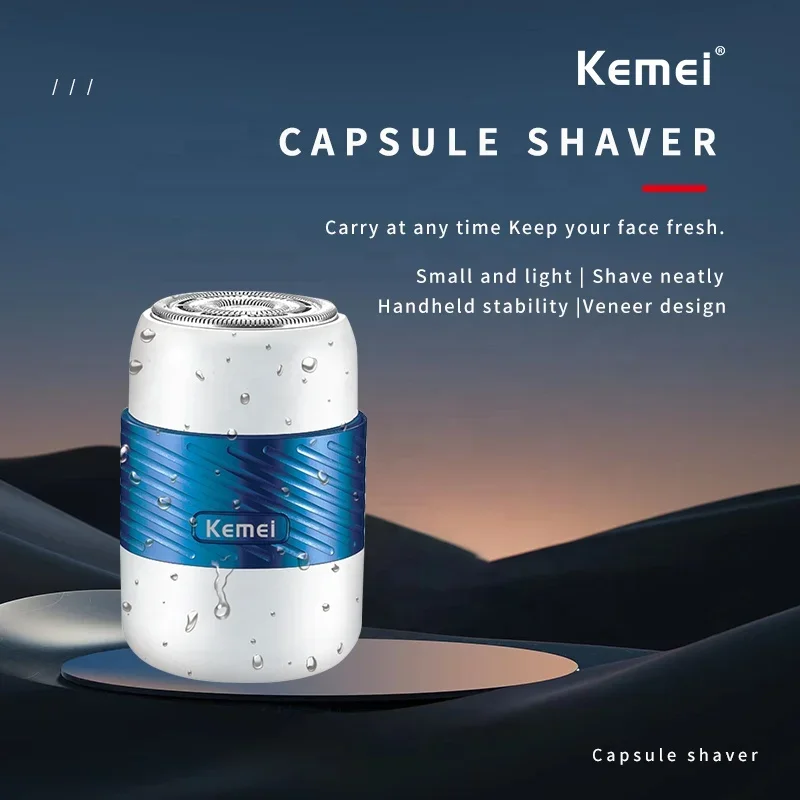 Kemei KM-3210 Smart Shaver 2022 Mini Design Wet And Dry rasatura ricarica Usb rasoio da uomo lavabile per tutto il corpo