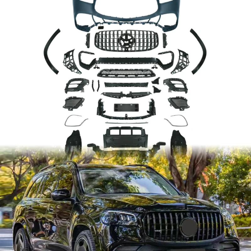 

Suitable for Benz GLS Class X167 2020-2024, AMG Style Front Bumper with Grille, Complete Auto Modification Body Kit