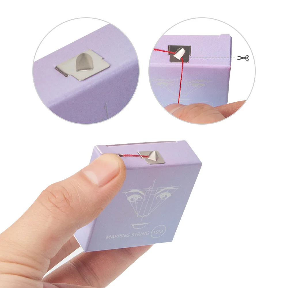10m Mapping String Kit 6 Pack - Ink Cartridges for Microblading/Brows Durable Tattoo Positioning Line with Laser Scale