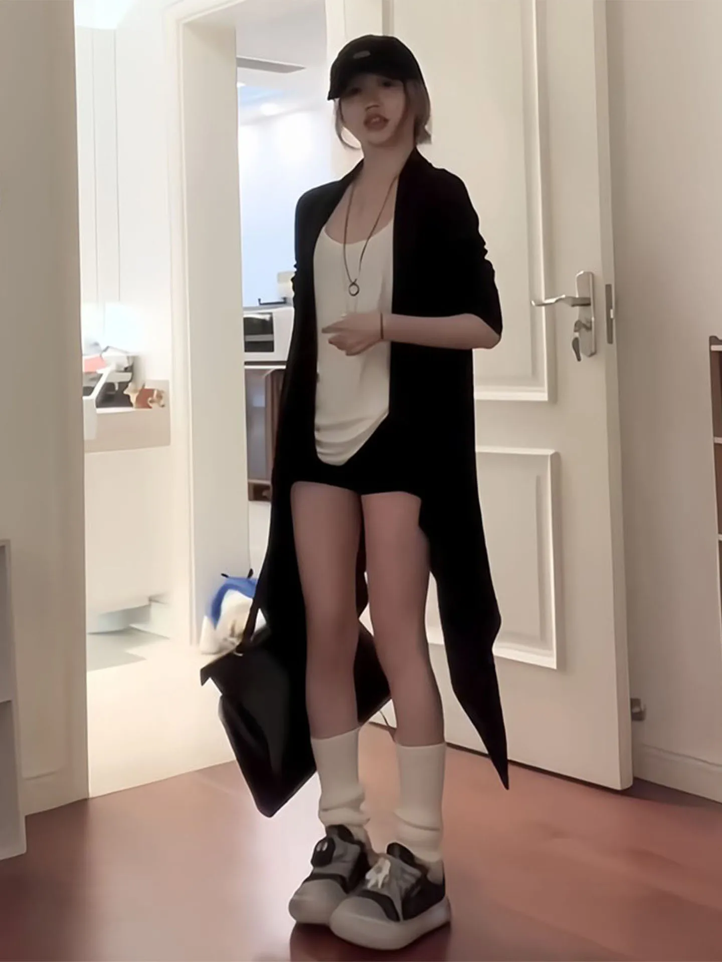 Bla Long Sve tricoté Cardigan femmes été mince inégal Protection solaire vêtements d'extérieur gilet haut deux pièces ensemble trajet Sle