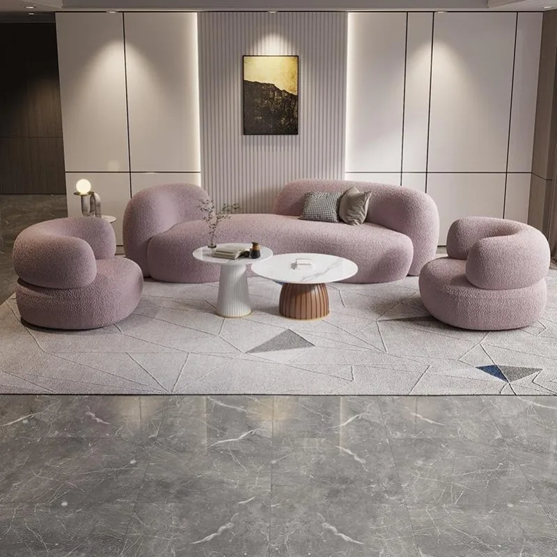 Beauty salon clothing store reception sofa, light luxury small apartment living room sofa