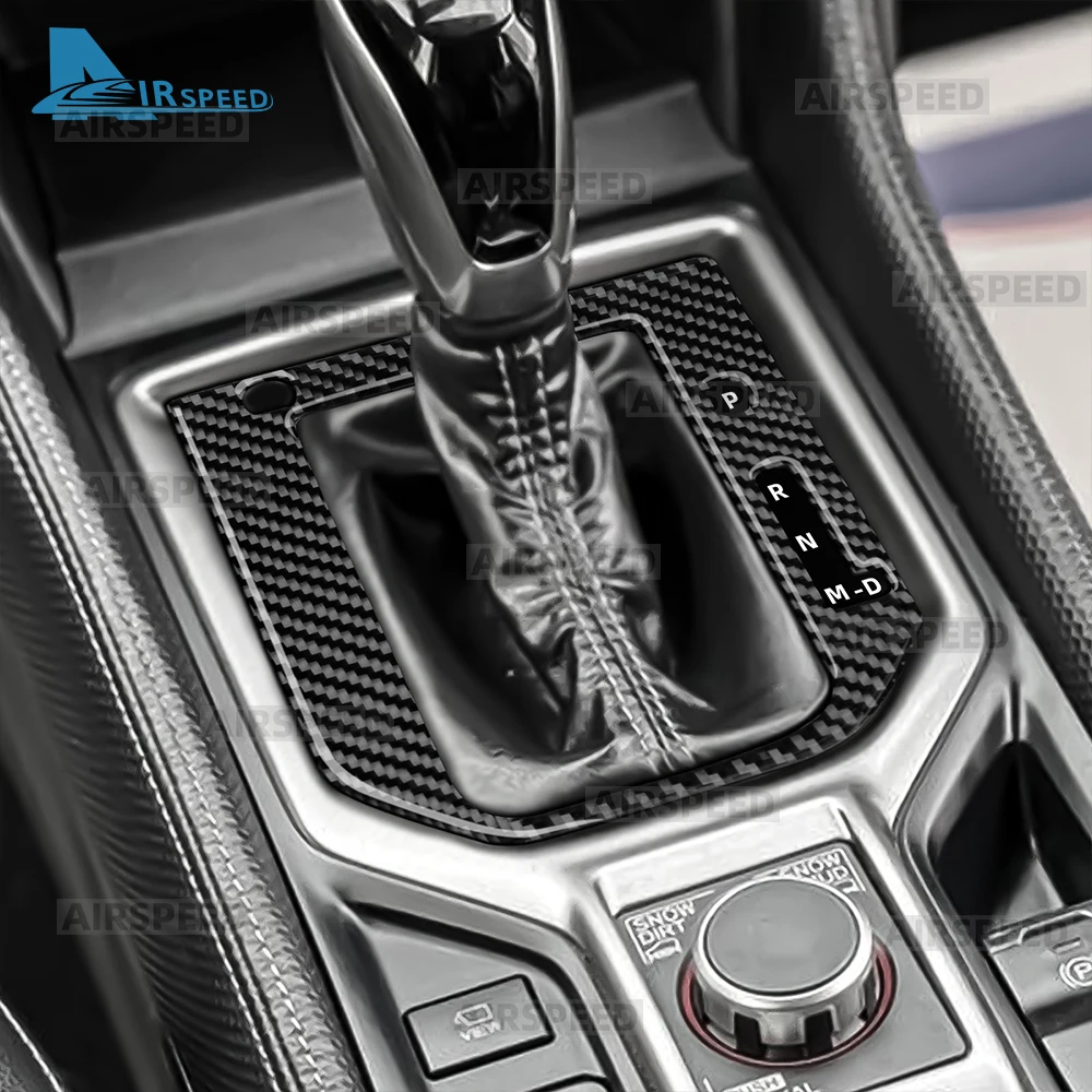 For Subaru Forester 2019 2020 2021 2022 2023 2024 Real Soft Carbon Fiber Sticker LHD RHD Car Automotive Gear Shift Panel Frame view 3