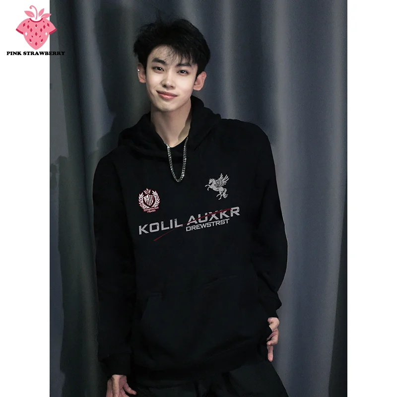 

American Style Street Hoodie Men Autumn Winter 2025 New Black Oversize Warm Long sleeves Coat Pullover Y2K Tops Mens clothing