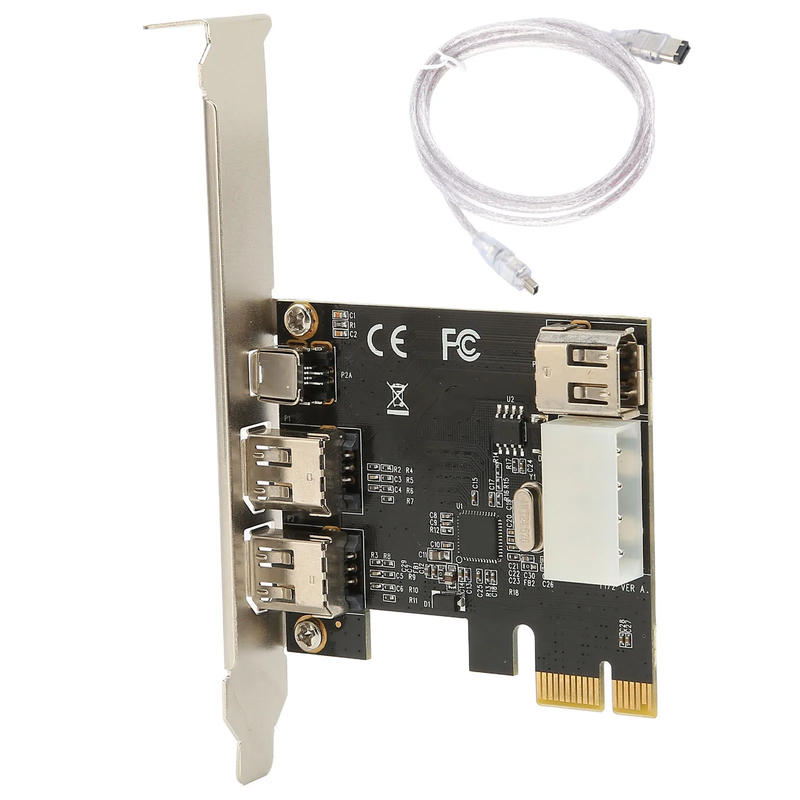 

Карта PCIe 1X с 4 портами Firewire 1394A, высокоскоростная, 2.5 Гбит/с, для Windows PC и серверов