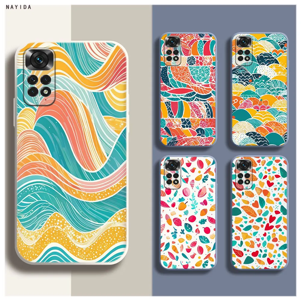 Soft Silicone Phone Case For Xiaomi Redmi Note 12 11 12S Pro Plus 12c 11a 4G 5G Original Cover Minimalist patterns