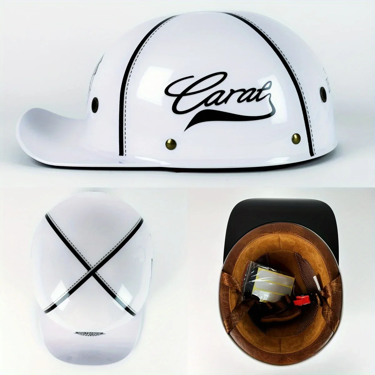 AliExpress NONE Motorcycle Helmet Men Retro Moto Helmets Baseball Cap Personality Capacete Moto  Cycling Helmet Light Electric Vehicle Helme