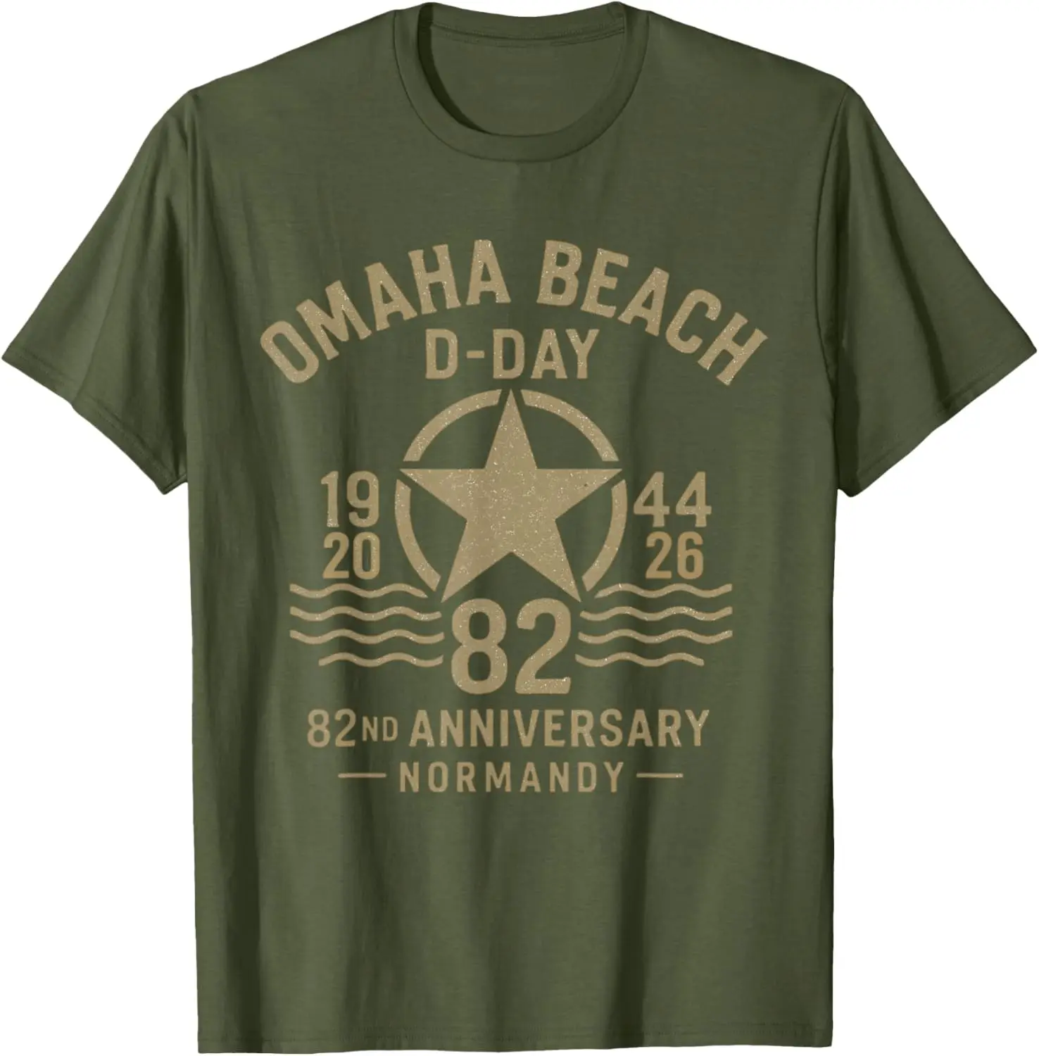 D-Day 82nd Anniversary 2026 Normandy D-Day Omaha Beach 1944 T-Shirt Men's Cotton T-shirts Summer Short Sleeve Streetwear view 4