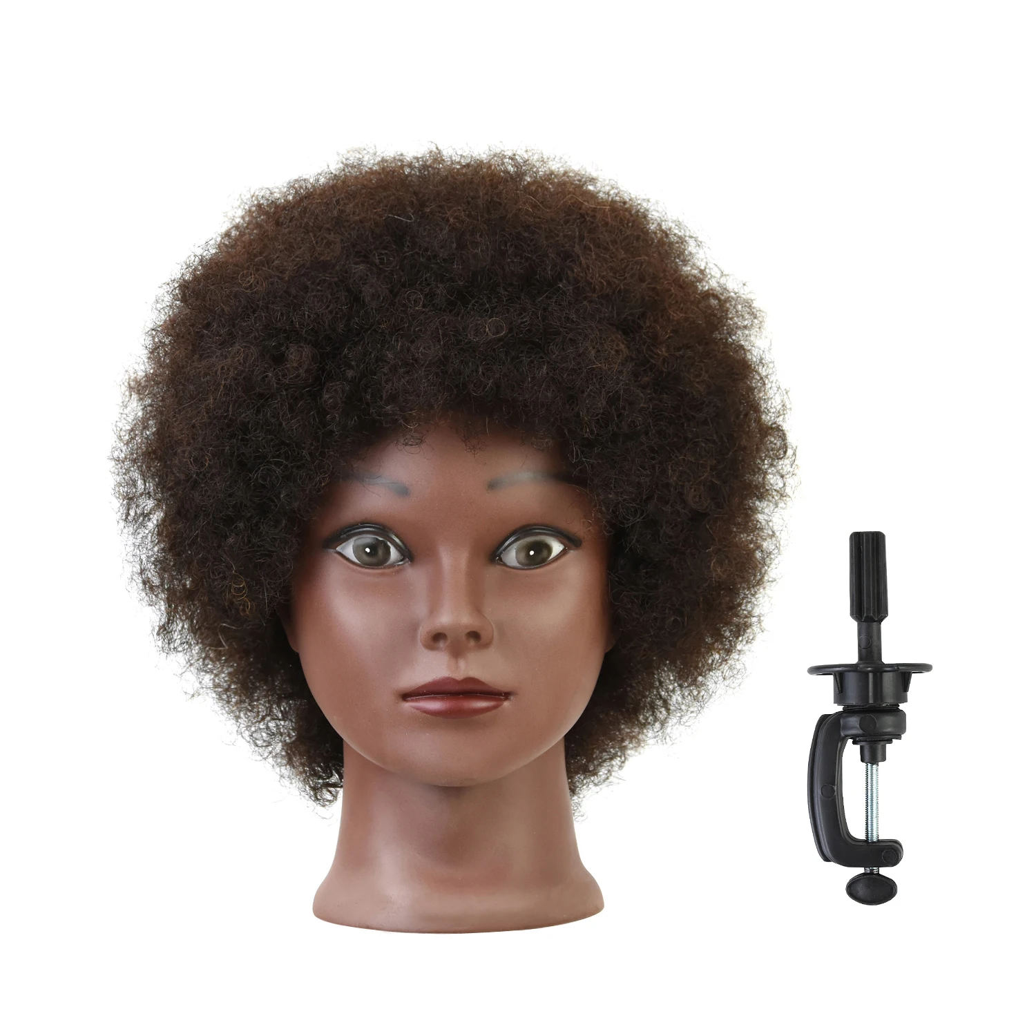 1 Set Afro Mannequin Head to Practice Hair Styles Hair Dresser 100% Human Hair Doll Head for Hair Styling