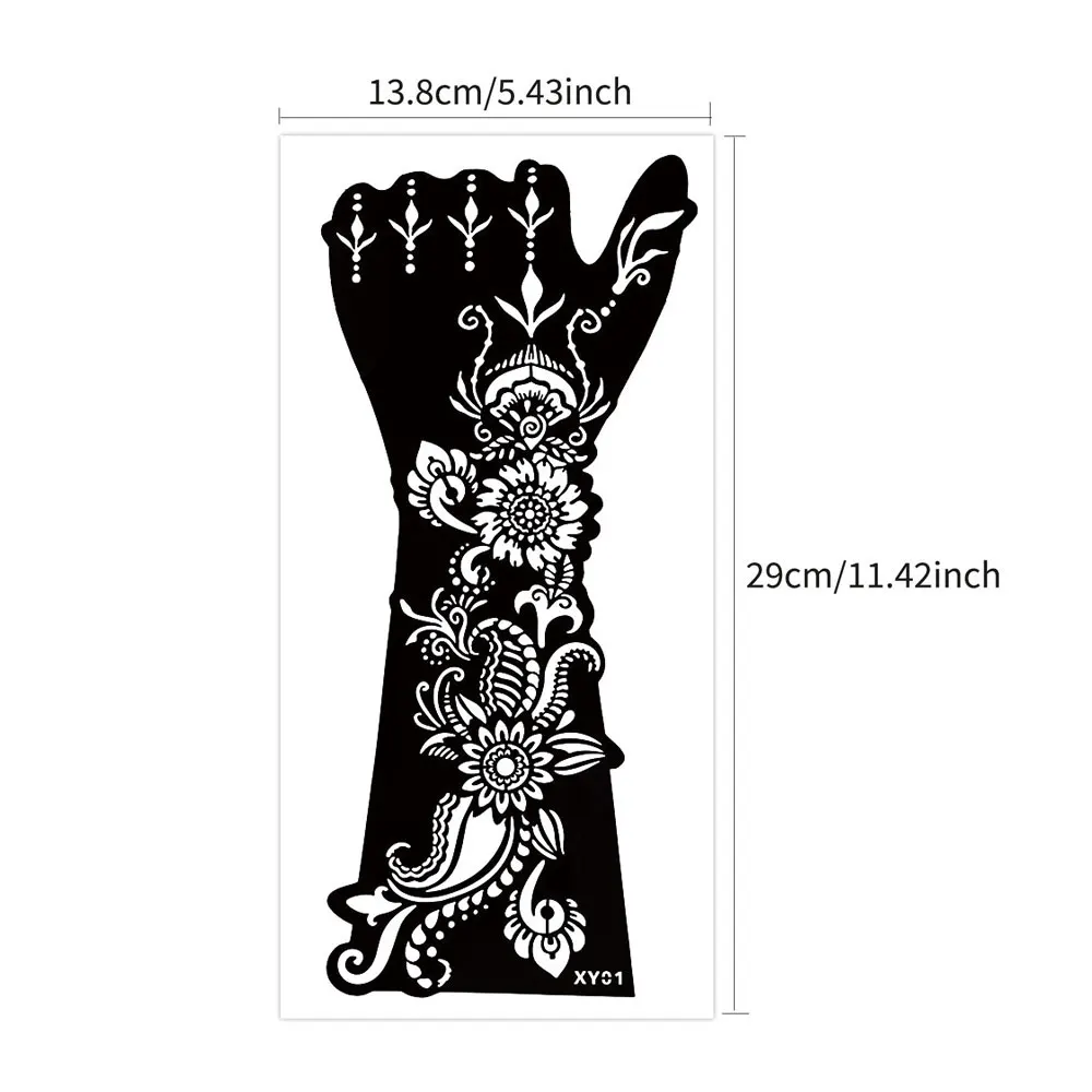 1 Pair Flower Tattoo Stencil for Hand Henna Tattoo Templates Mandala Lace  Design Wedding Painting Henna Kit Tool