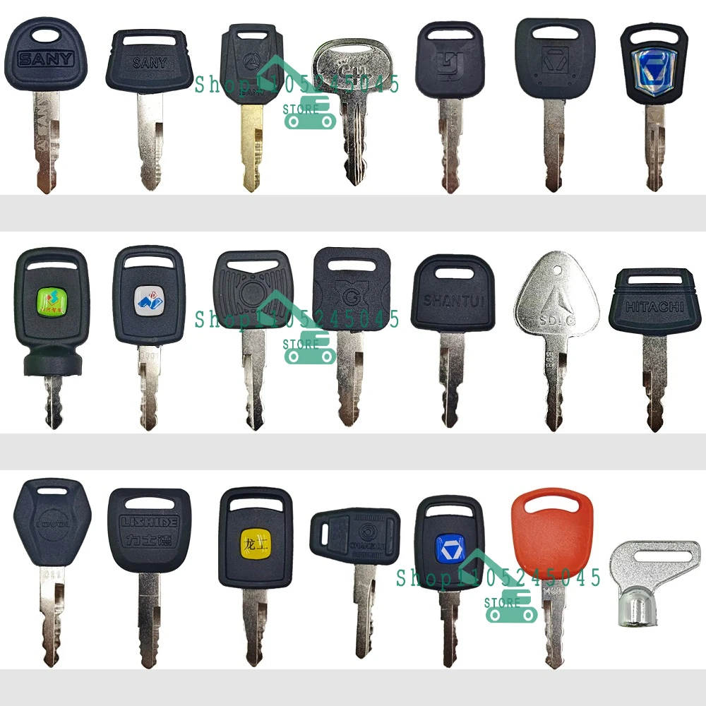 

21 Types of Excavator Keys Made in China for Sany、XCMG、Liugong、Sunward、Lovol、Ignition Switch and Door Lock Key High Quality