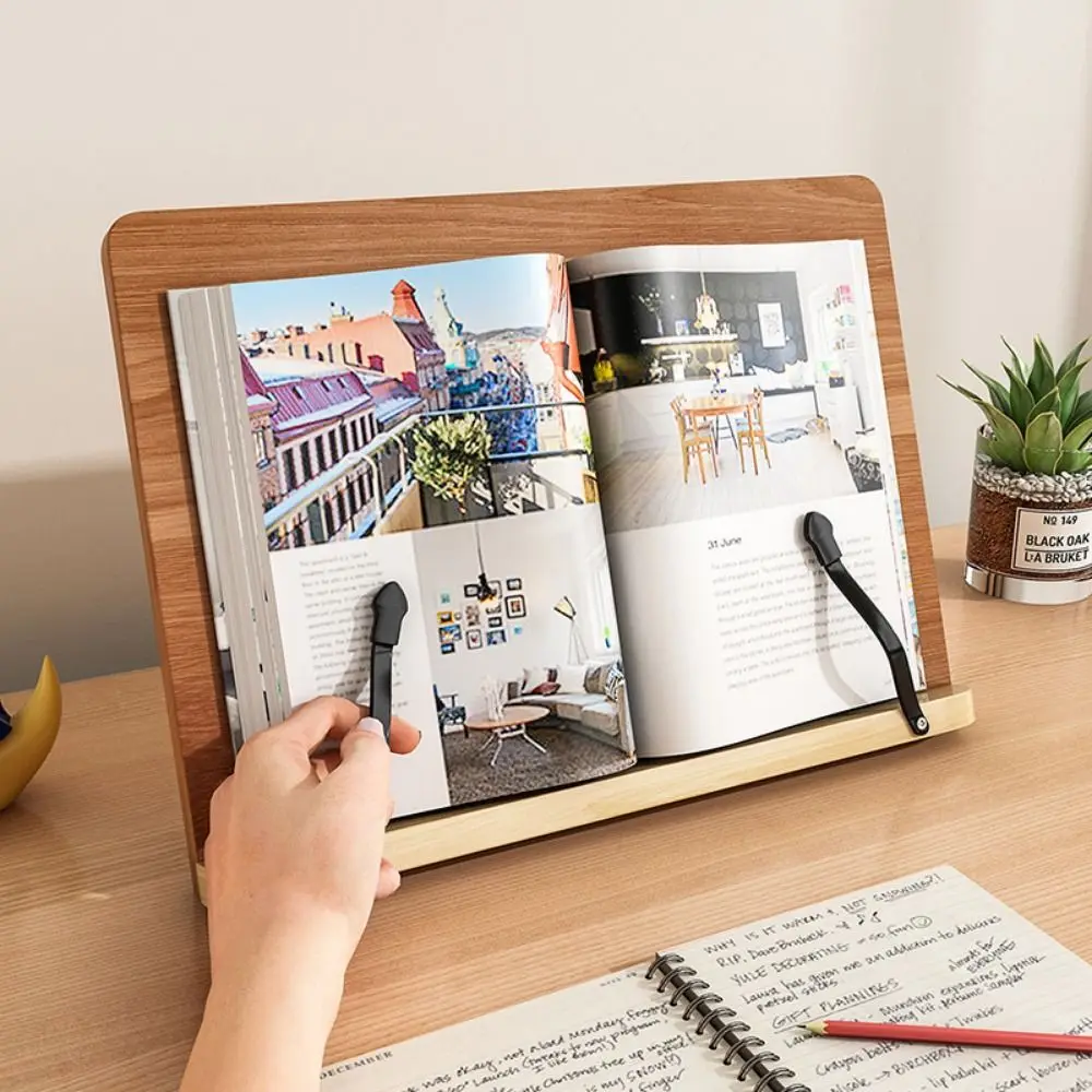 

Adjustable Angle Book Holder Tray Foldable with Clip Reading Rest Tablet 8 Modes Multi-Position Support Cookbook Bracket Writing