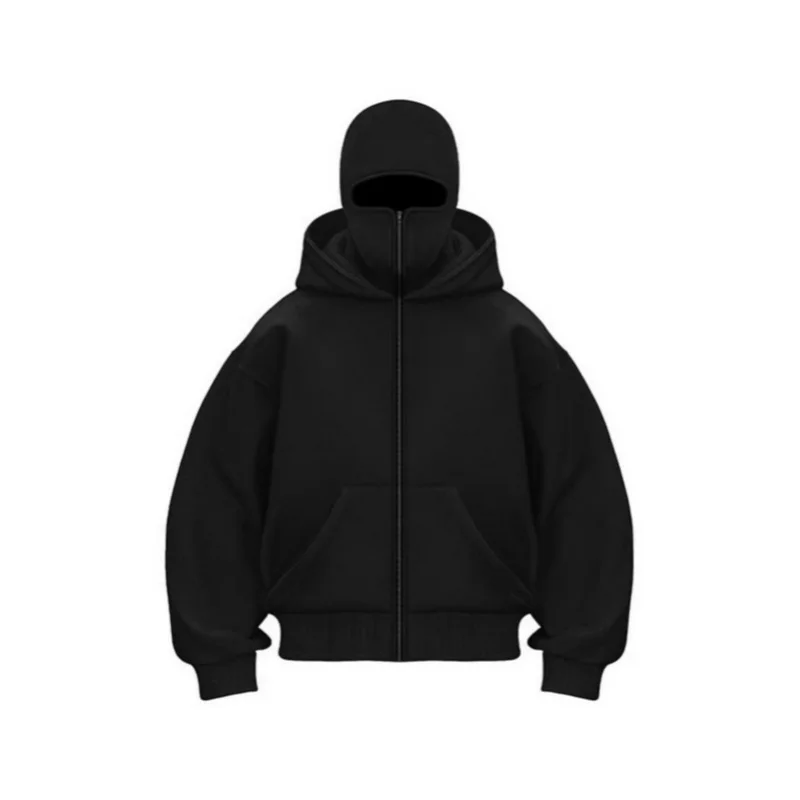 

Spring and Autumn New Unique Design Double-layer Hooded Zipper Sweatshirt Jacket Loose Street Style for Men and Women Couples