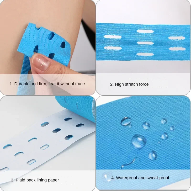 5cm Perforated Kinesiology Elastic Adhesive Tape Cotton Muscle Protection Athletes Breathable Gym Sports Glue Knee Protector