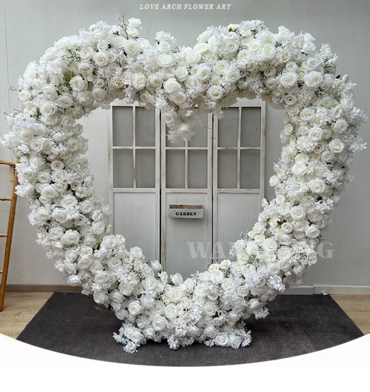 Amor floral cena de casamento decoração arranjo de flores artificiais proposta de casamento confissão arranjo de cerimônia de noivado