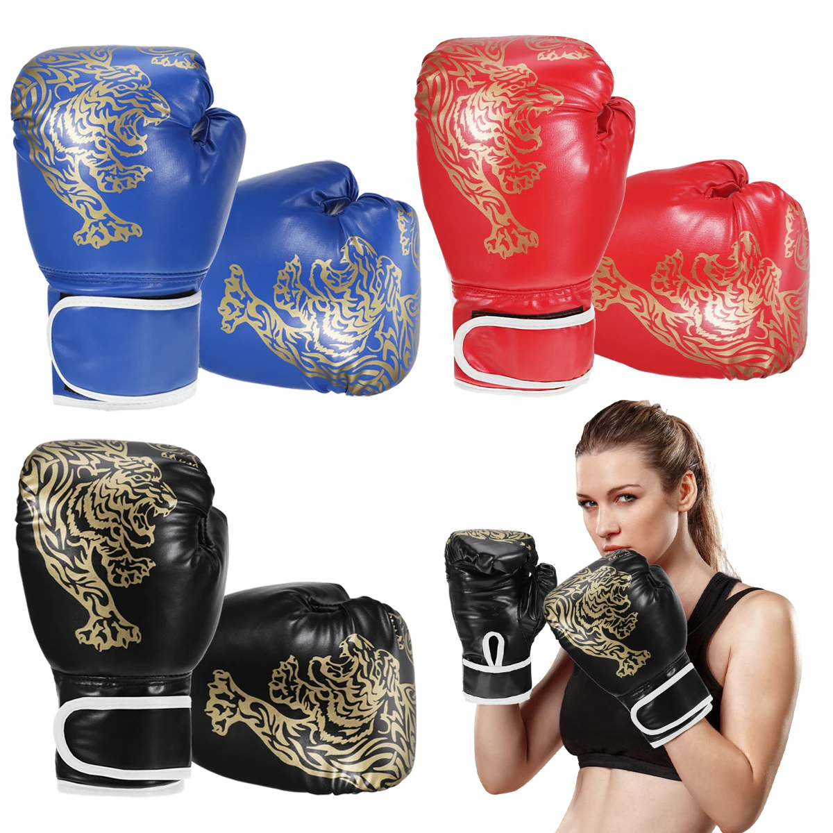 1 Pair Punching Training Workout Fight Exercise Mitts Kids Leather Boxing Gloves Kids Children Train Gym Glove Hand Protector image 2