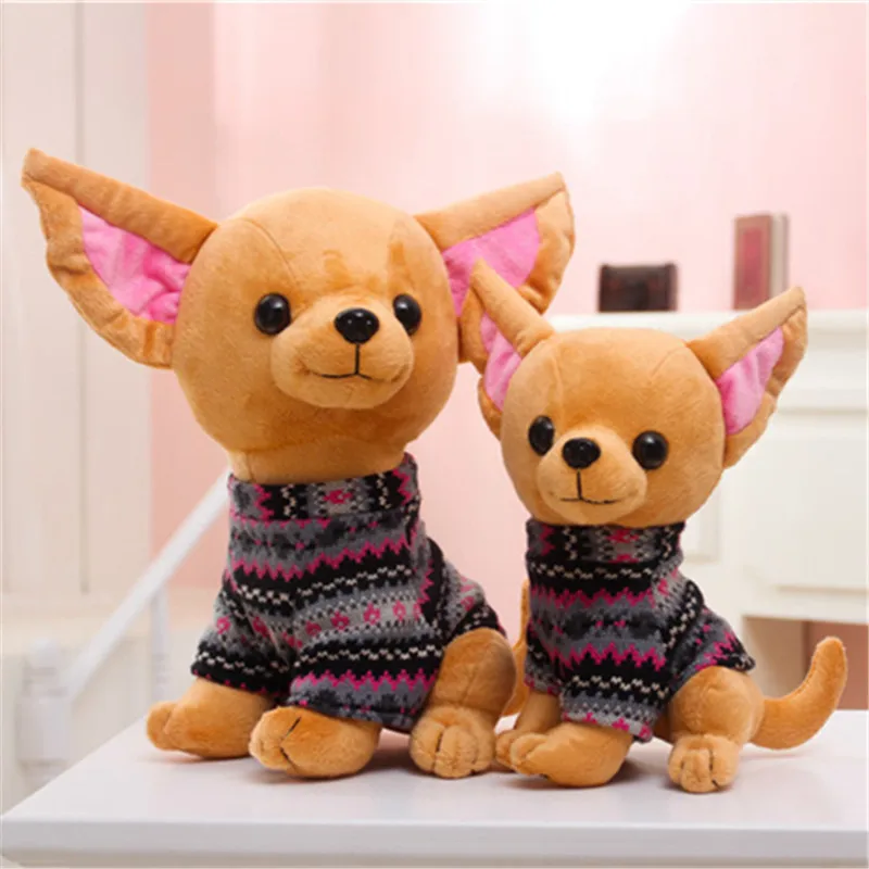 

Children Plush Stuffed Toy Chihuahuas Dog Wear Clothes Christmas Birthday Gift