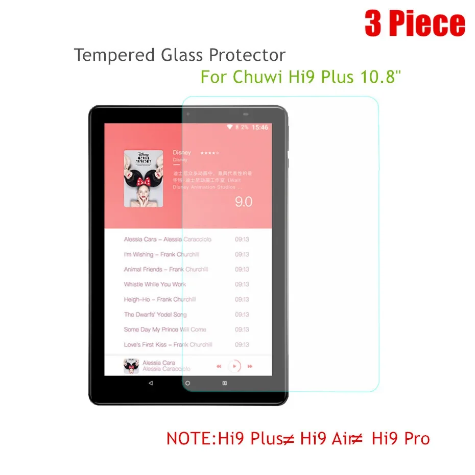 

3Piece Glass Protector for CHUWI Hi9 Plus Scratch-Resistant 0.3mm Screen Protectors for Hi9 Plus 10.8" Tablet Glass Films