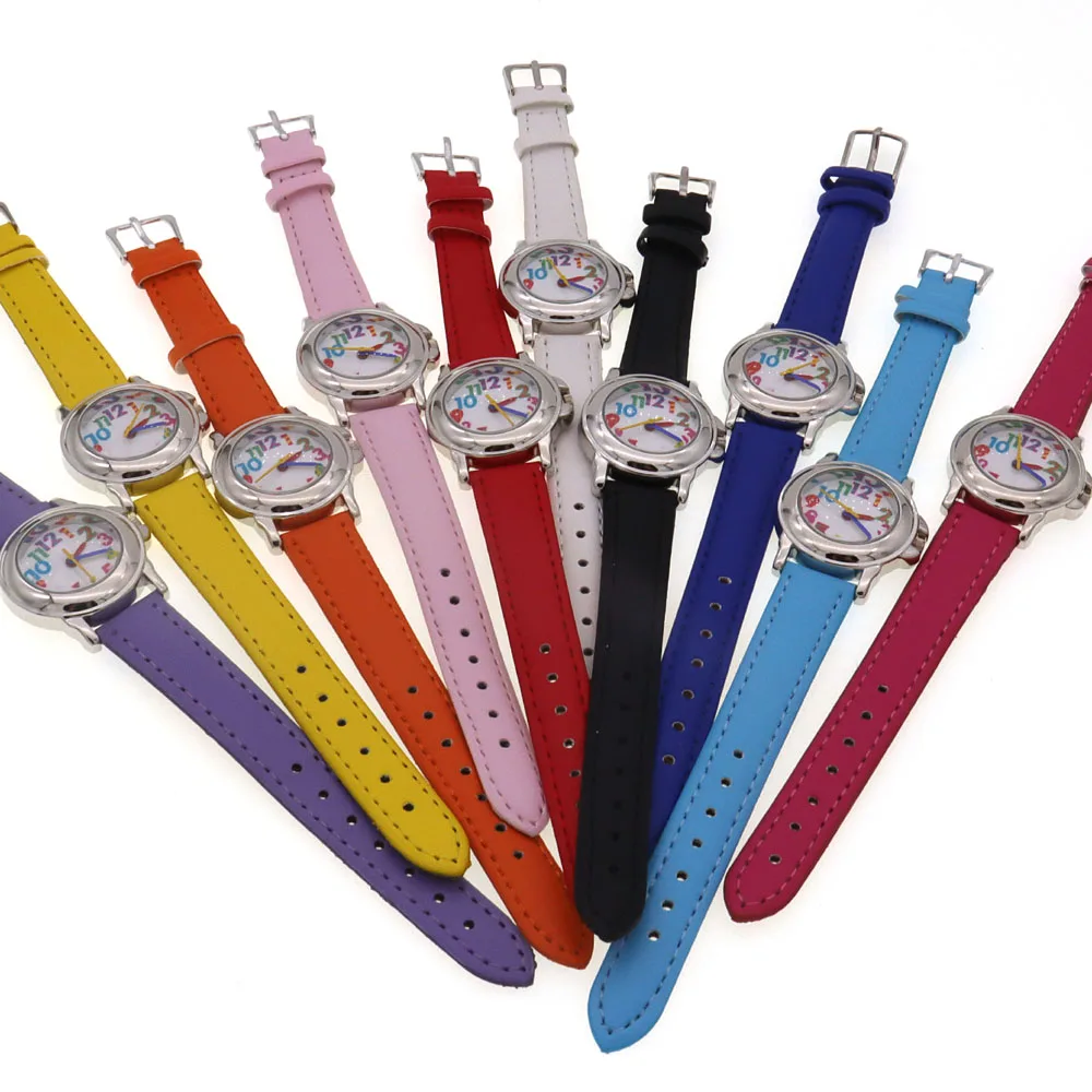 10Pcs Cute Cartoon Digital Quartz Wristwatches for Boys And Girls Kids Party Gift