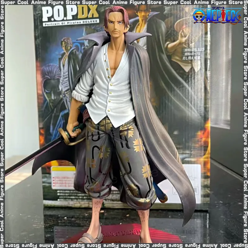 24cm One Piece Anime Figure Shanks Red-Haired Pirates Shanks Action Figurines New World Four Kings Pvc Model Toys Children Gifts