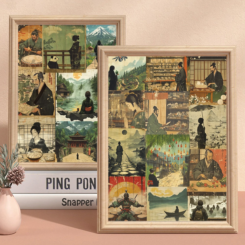 50pcs Retro Classic Japanese Geisha Stickers Laptop Bicycle Guitar Skateboard Sticker Kid DIY Graffiti Waterproof Stickers