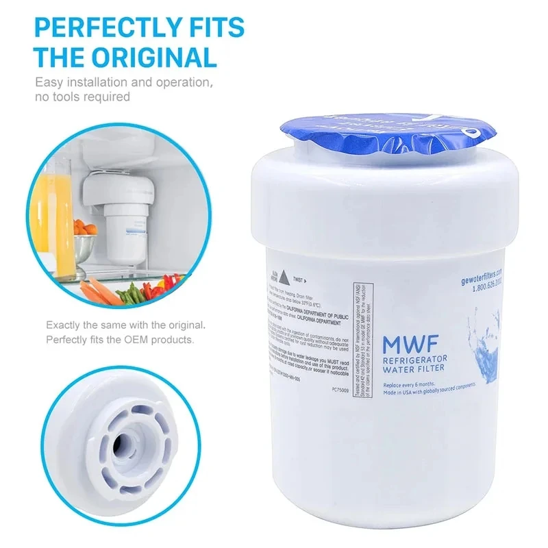 Imagem -06 - Filtro de Água Geladeira Substituição para ge Inteligente Água Mwf Mwfint Mwfp Mwfa Gwf Hdx Fmg1 Kenmore 9991 Pacote