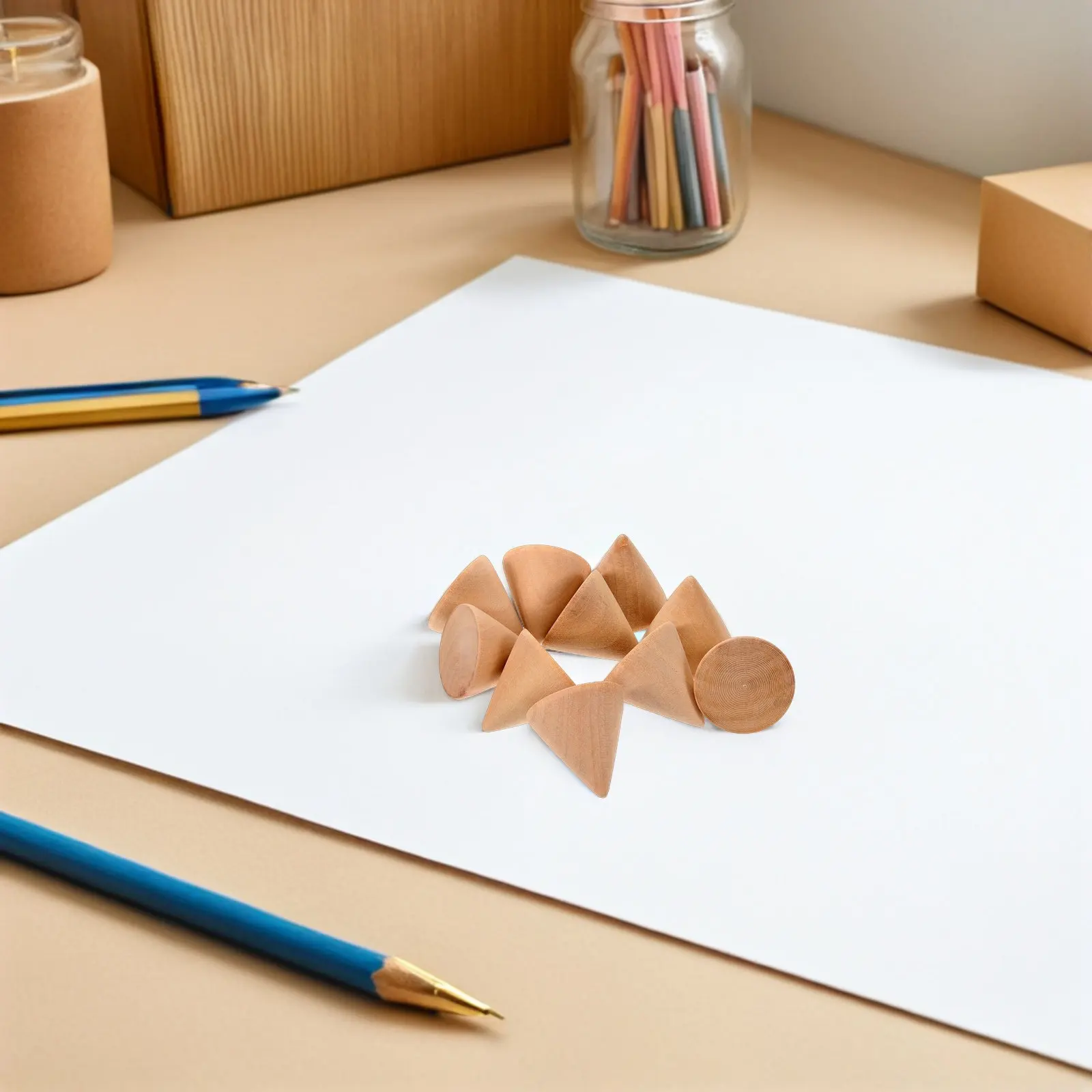 

20Pcs Unfinished Wood Cone Craft DIY Painting Crafting Wood Display Stand Jewelry Bracelet Holder Graffiti Decoration