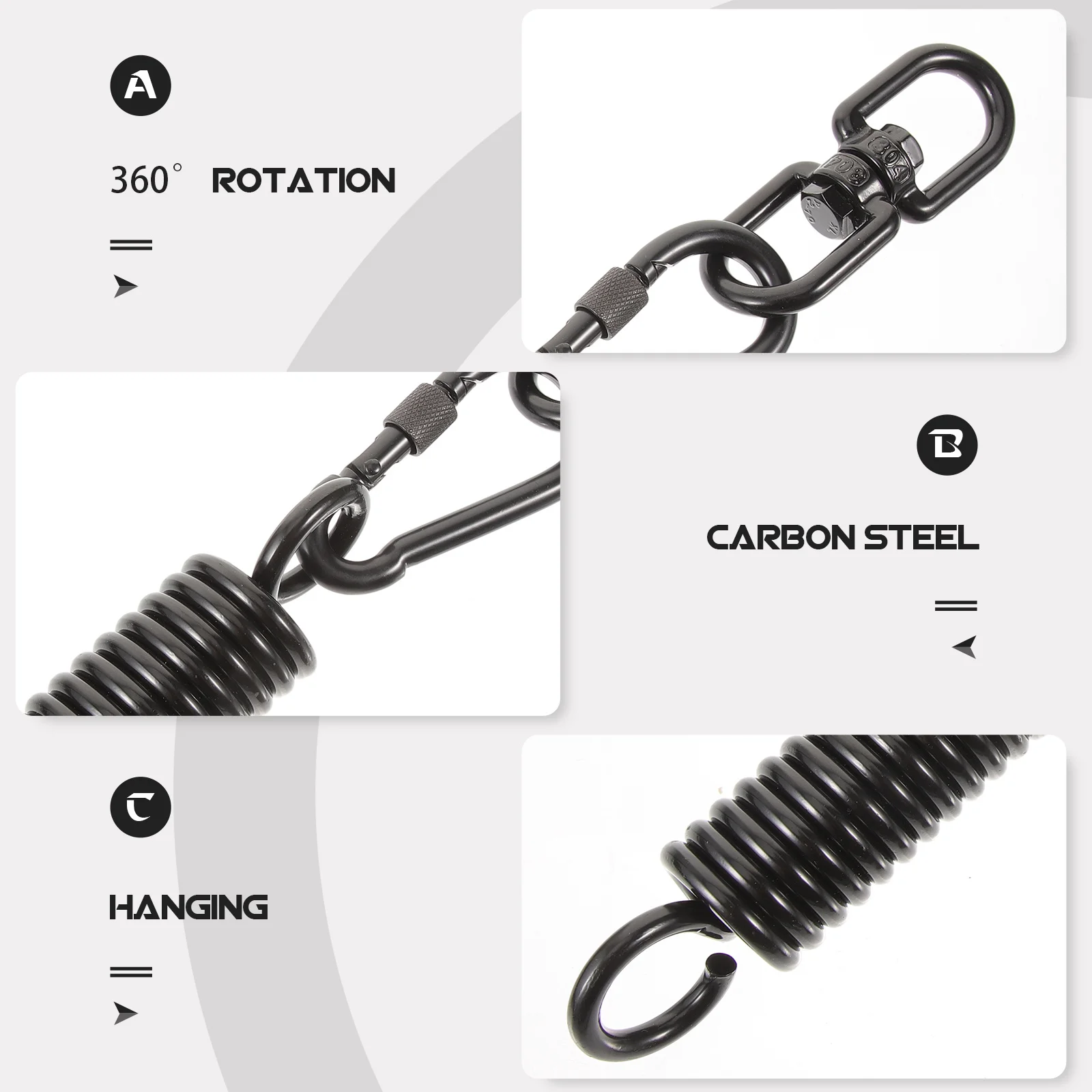 

1Set Patio Swing Heavy Duty Hammock Spring Kit Metal Swing Chair Hanging Spring Set Durable Multifunctional Suspension Fixing
