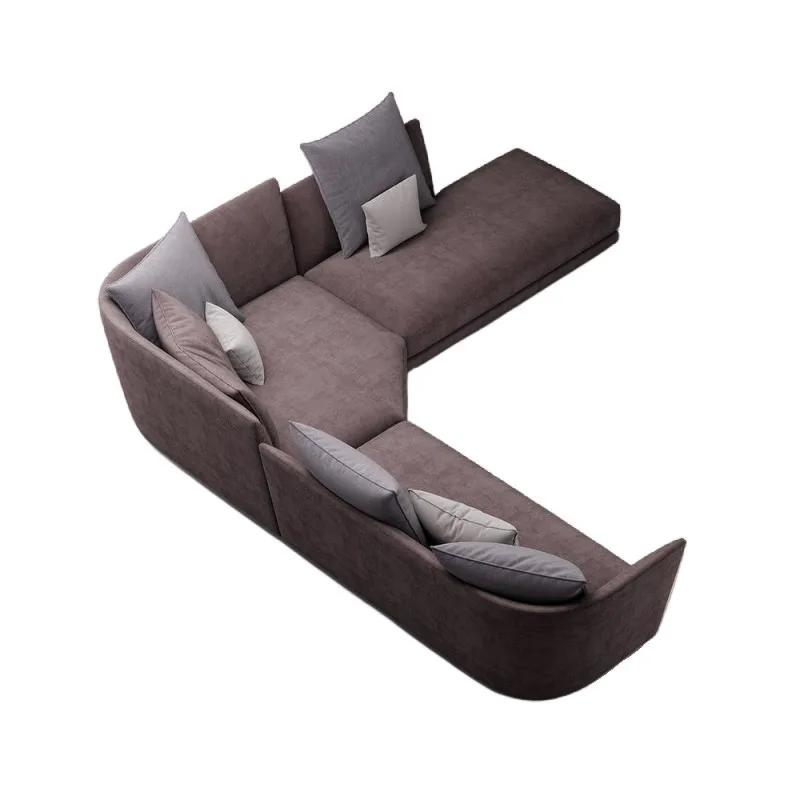 

Italian style, fabric sofa, living room straight curved sofa