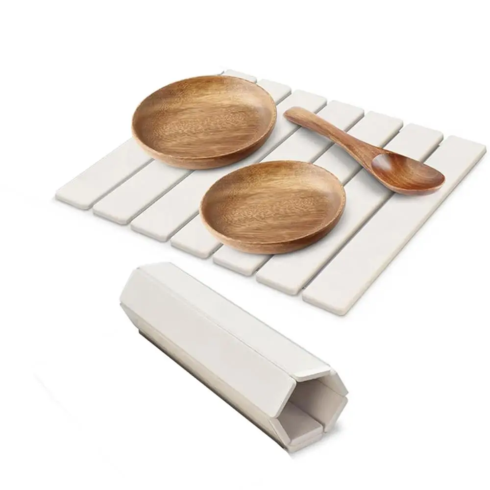 

Nonslip Drying Pad Diatomite And Pvc Quick Drying Mat For Kitchen Collapsible Dish Absorbent Drying Mat Reusable Tableware Pads