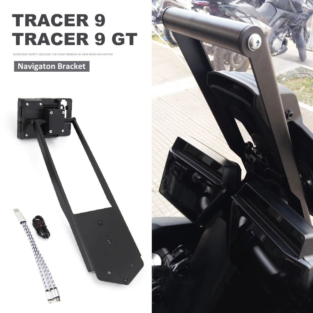 

For Yamaha TRACER 9 TRACER 9 GT Tracer9gt New Motorcycle GPS Phone Navigation Bracket USB Charger Holder Mount Stand 2021-2024