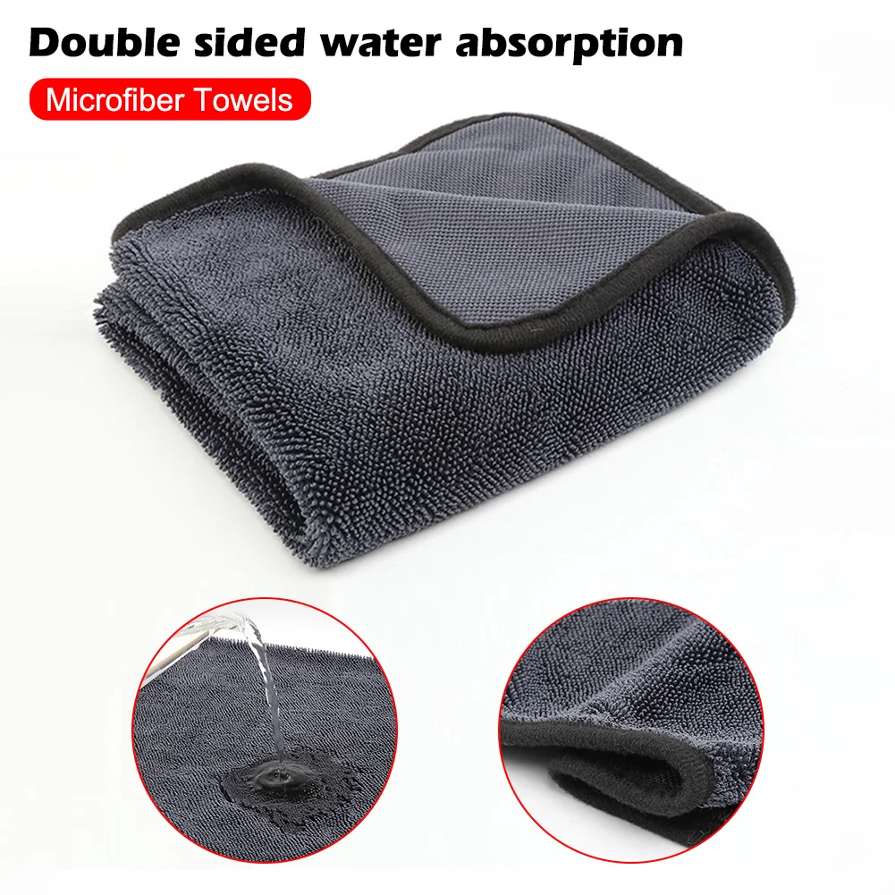 1 Pcs Thick Car Wash Towel Car Care Cleaning And Drying Cloth 4 Different Sizes Of Dual-use Fiber Towels