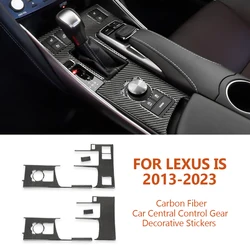 For Lexus IS250 2013-2023 Carbon Fiber Car Central Control Gear Board Panel Decorative Stickers Auto Accesorios Para Vehículos