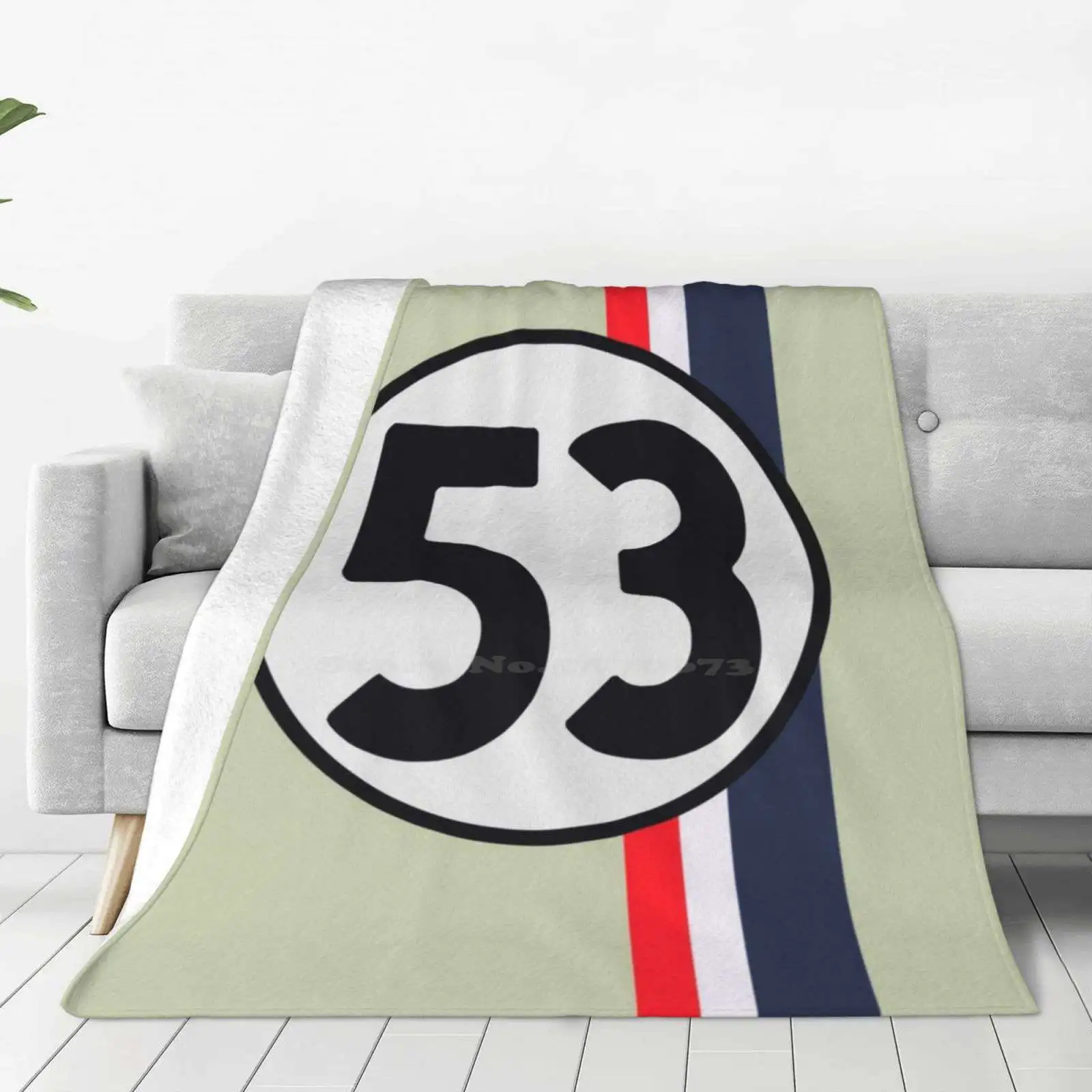 The Original L87 Pearl White Love Bug Fashion Soft Warm Throw Blanket Herbie Love Bug Movie Funny L87 Drive Classic Rally Cute