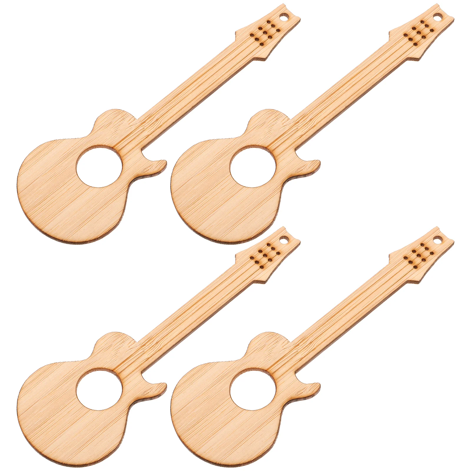 

4 Pcs Bamboo Musical Instrument Pendant Bookmark Funny Bookmarks for Unique Kids Child Page Markers Pretty Reading