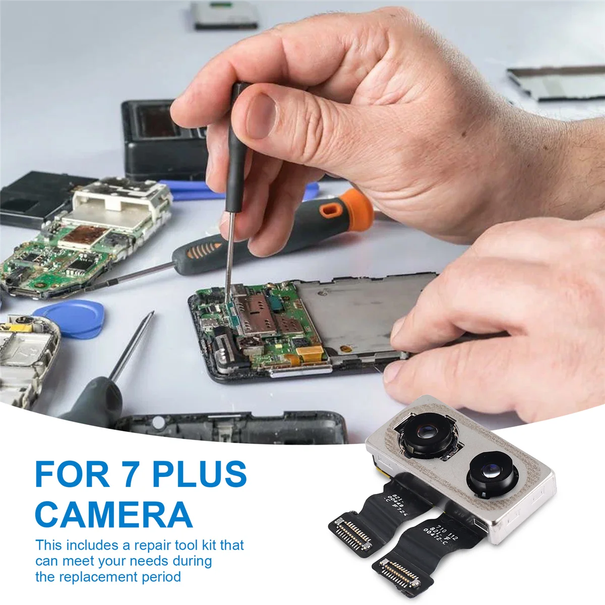 อะไหล่กล้องด้านหลังกล้องหลักสำหรับ iPhone 7 plus 7 P พร้อมเครื่องมือซ่อม