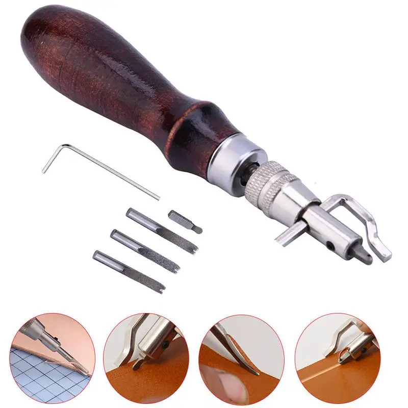 7-In-1 Leather Cutting Grover Multi-Purpose Leather Paper Cloth Craft Tool Set Edge Pressing Cutting Grover DIY Sewing Tool