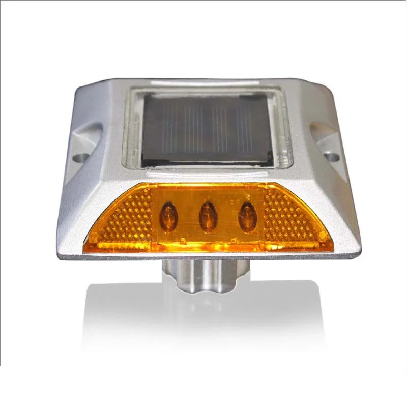 مربع الألومنيوم LED وامض وامض على وخارج عاكس الجاودار القط الشمسية الطريق مسمار مع مرساة