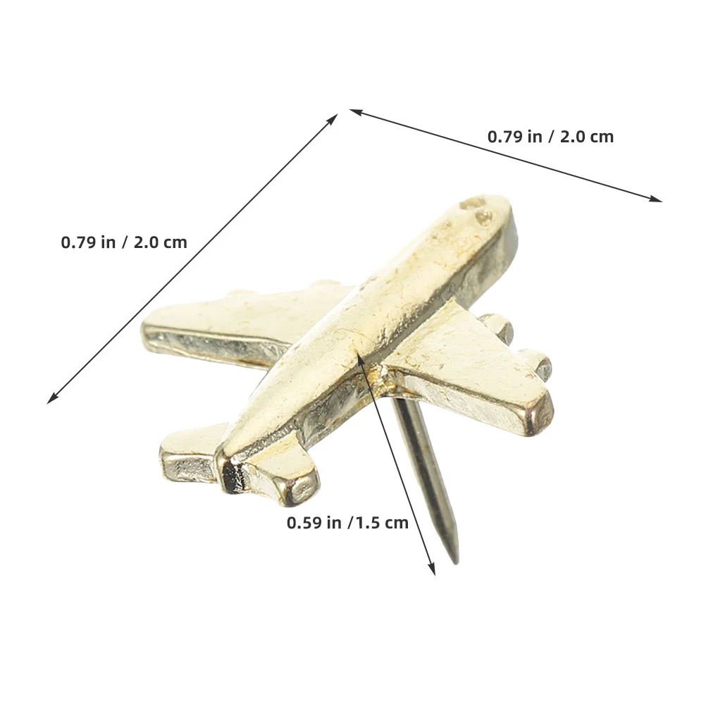 24Pcs Fun Design Metal Airplane Push Pins Decorative Tacks for Wall Hanging Photo Display School Office Organization