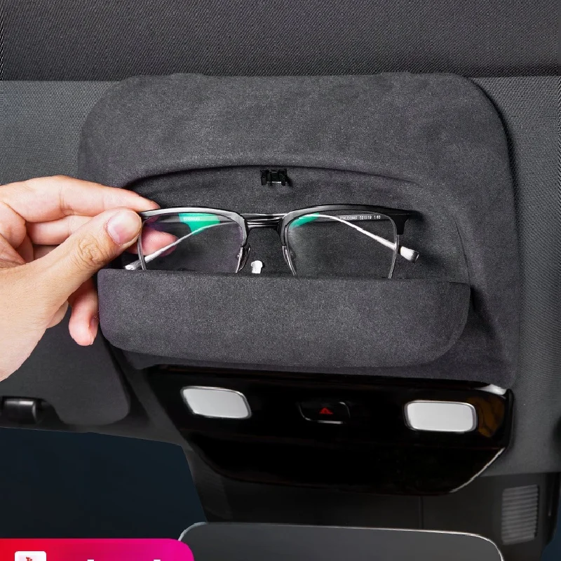 

For ideals L6/L7/L8/L9 Car glasses case suede sunglasses storage clip interior artifact cars accessories