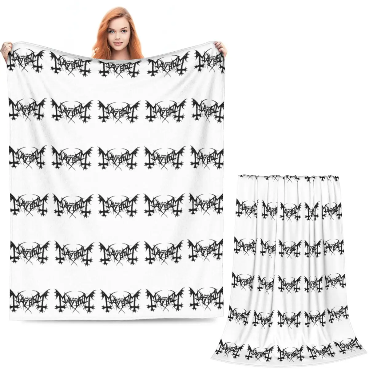 Mayhem Band Logo (6) Blanket Soft Warm Flannel Throw Blanket Bedding for Bed Living room Picnic Travel Home Sofa