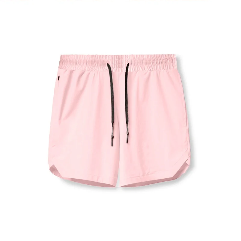 2025 New Men's Shorts Single-Layer Woven Quick Dry Solid Color Running Fitness Sports Casual American Fifth Pants Comfortable