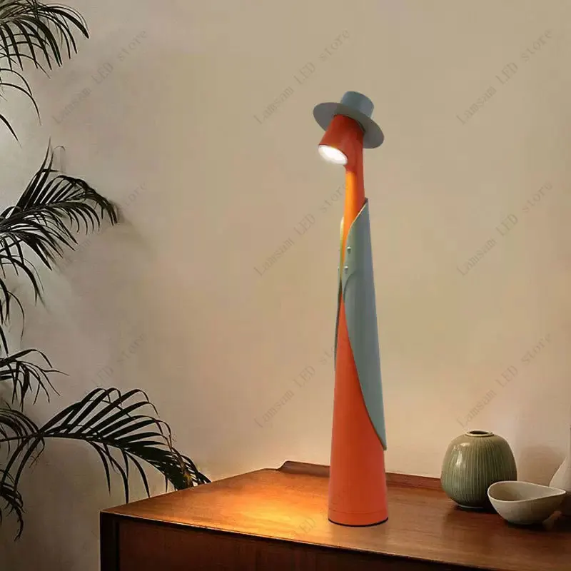 

Fashionable Man Lamp USB Rechargeable Tricolored LED Desk Lamp Elegant Slim Stick Light Unique Portable Dimmable Reading Lamp